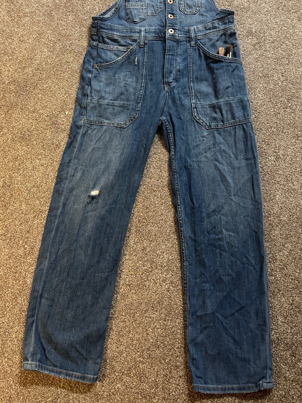 Pilcro Anthropologie Blue Denim Painter Overalls - Picture 3 of 13